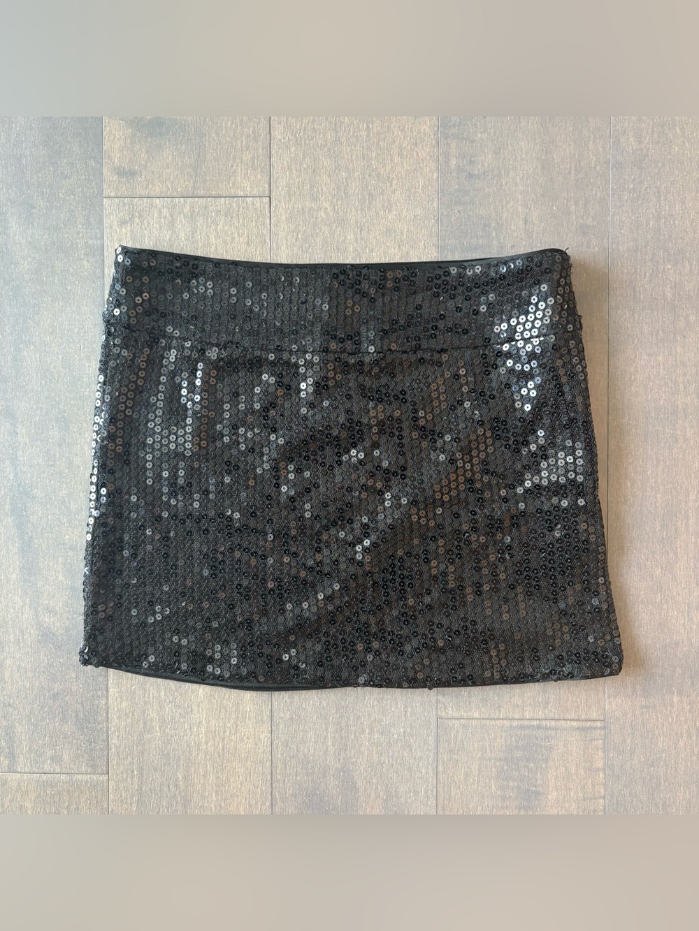 Black Sequin Super Mini Skirt